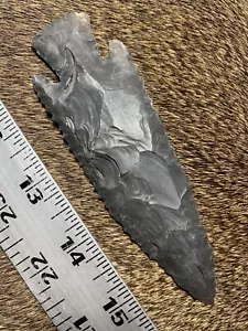 Black Buffalo River Chert Flint Knapped Point Arrowhead - Picture 1 of 3