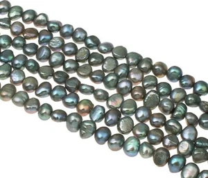 Süsswasserperlen Zuchtperlen Reiskorn 6mm Grau 22stk Natur Barock Perle D537 - Bild 1 von 2