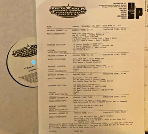 RADIO SHOW 11/10/87 COUNTRY GOLD THIS WEEK NOV 77: TAMMY WYNETTE, CRISTY LANE - Picture 1 of 1