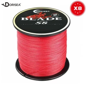 8 Brins 300M-2000M Dorisea Blade Rouge Ligne tressée fils de pêche 14LB-300LB - Imagen 1 de 8