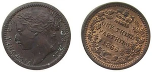Great Britain 1866 ⅓ Farthing Bronze UNC - Picture 1 of 1