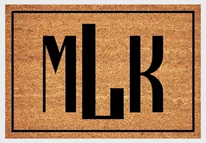 Initial Monogram Doormat - Personalized 3 Letter Monogram Welcome Mat - 3 Sizes - Picture 1 of 5