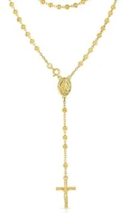 ADIRFINE 925 Sterling Silver 4mm Rosary Bead Necklace - Picture 1 of 3