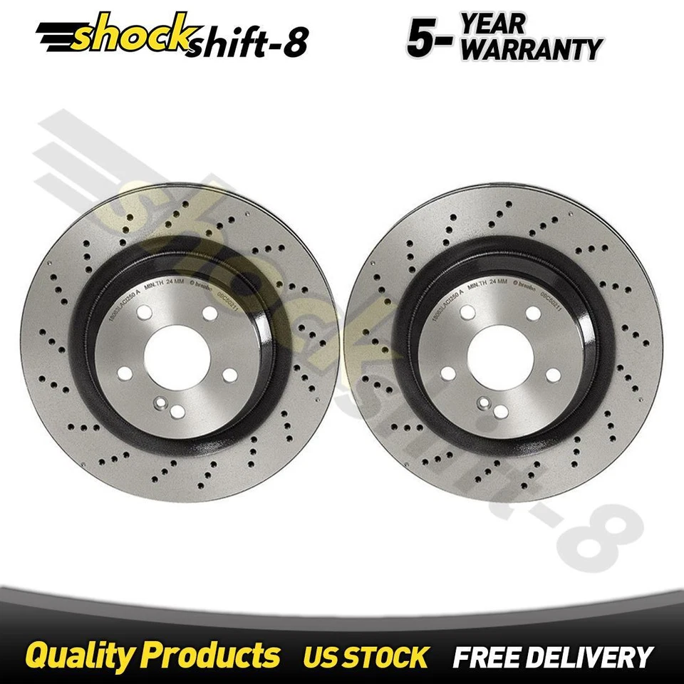 ?? 2 piezas rotores de freno traseros para Mercedes-Benz CLS63 AMG 6,3 L 2007-2009 2010 2011 Foto 1 de 4