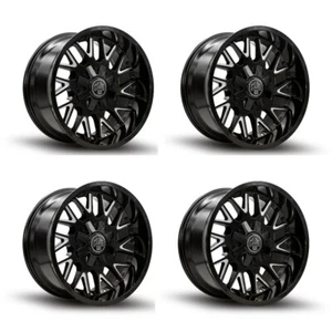 Set 4 17" Thret Offroad Revolver 803 Black Milled 17x9 Wheels 8x6.5 8x170 18mm - Picture 1 of 8