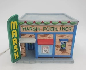 Marsh Foodliner Miniatura Villaggio di Natale 1947 1° Negozio Muncie IN Supermercato - Foto 1 di 16