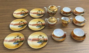 21 Pc Child’s Tea Set Tree In Meadow Windmill Noritake? Japan c. Early 1900s - Picture 1 of 19