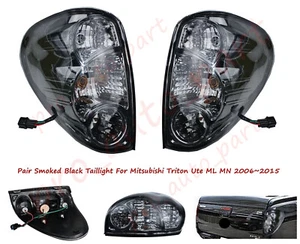 Pair Smoked Black Taillight Rear For Mitsubishi L200 Triton Colt ML MN 2005-2016 - Picture 1 of 10