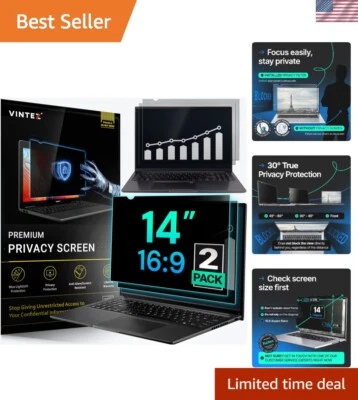 Professional Privacy Filter for 14 Inch Screens - 16:9 Aspect Ratio, Anti-Glare - Image 1 of 4