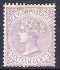 CEYLON 1872 QV 16c pale violet wmk Crown CC p14 un., SG 126 cat £150