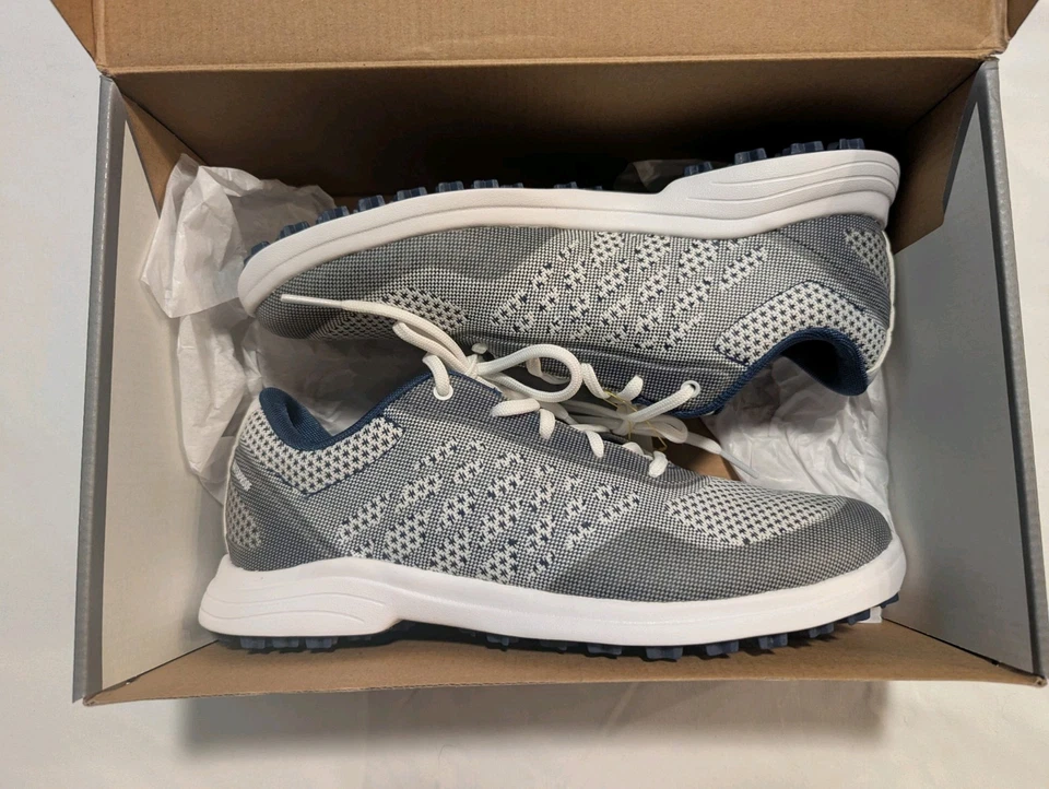 Womens Golf Shoe Adidas Alphaflex Sport Spikeless Medium 6.5 White/Blue