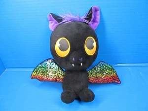 Aurora schwarze Fledermaus Stofftier Spielzeug große Augen & bunte Flügel 10 Zoll - Bild 1 von 5