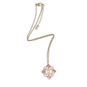 Collar geométrico Chanel vintage de cristal CC - Imagen 1 de 5