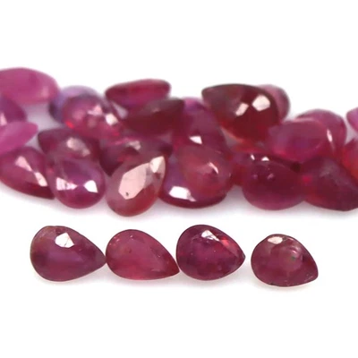 5.72 CT. Heated 40Pcs Red Ruby Madagascar Pear - Image 1 of 4