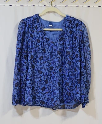OLD NAVY por Gap Talla Pequeña Azul Floral Poeta Columpio Bohemio Gasa Top Forrado Foto 1 de 4