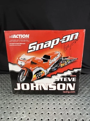 Acción 1:9 Steve Johnson 2001 Pro Stock Bicicleta Herramientas a Presión - Autografiadas x 2 Nuevas en Caja Foto 1 de 4