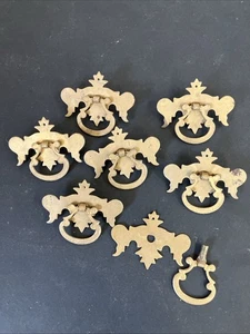 Vintage Metal Handle Drawer Pull Gold Delicate Lot of 6 - Picture 1 of 6