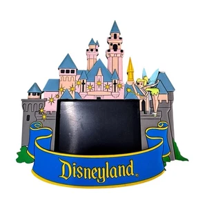 Vitnage DISNEYLAND Rubber Magnet Cinderella CASTLE Tinkerbell Photo Frame - Picture 1 of 3