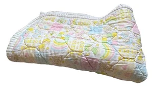 VER FOTOS - Manta de regazo vintage de oso de peluche de 40x30” años 80 pastel para cuna de bebé - Imagen 1 de 12