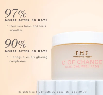 Farmhouse Fresh Skincare NEW C Of Change Vitamin C Clinical Peel Pads in Box - Image 1 of 4