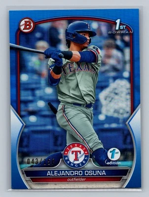 2023 Bowman 1st Edition Alejandro Osuna Blue Foil #043/150 #BPPF-131 - Image 1 of 2
