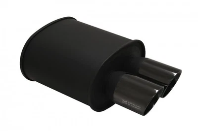 Megan Racing Exhaust Muffler: M-BC Muffler Dual Black Chrome Tips - Image 1 of 3