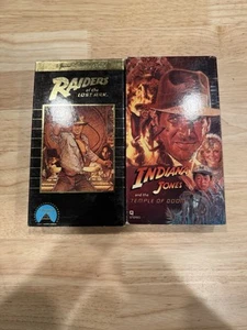 Indiana Jones Raiders Of The Lost Ark & Temple Of Doom VHS Movies Tapes 1980s - Picture 1 of 3