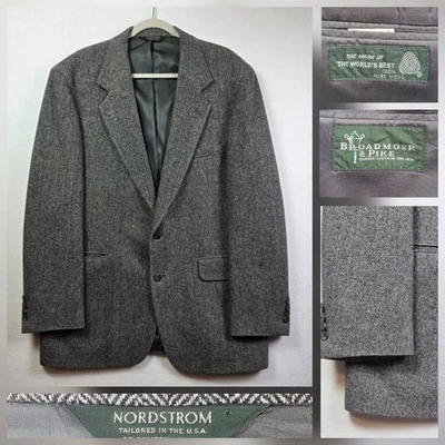 ​VTG Broadmoor & Pike for Nordstrom USA Made 100% Wool Tweed Blazer Mens 43L... - Image 1 of 4