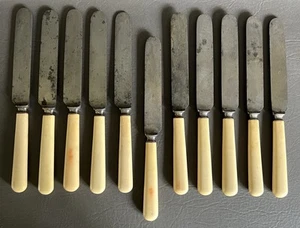 Set Of 11 Antique Meriden Cutlery Butter Dessert Knives Silver Plated 8.5” - Picture 1 of 8