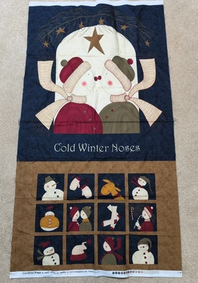 Bonecos de neve nariz inverno frio #17175 Sandy Gervais Moda painel de tecidos algodão 24"x43" - Imagem 1 de 4