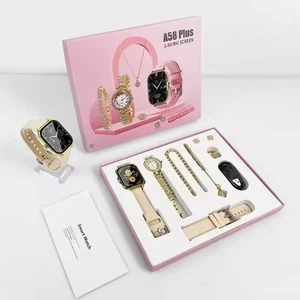 A58 plus 2.02 big screen ladies smart watch gift set gold strap - Picture 1 of 4