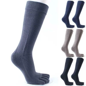 Men'S Cotton Long Five Fingers Socks Cotton Breathable Toe Nice Socks G8Q7 - Picture 1 of 13