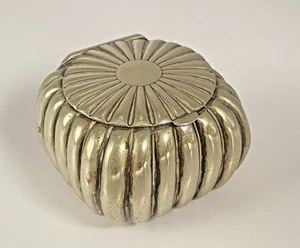 Antique c1870s Silver Plated Cushion Shaped Repousse Gilt Interior Ring Pill Box - Picture 1 of 17