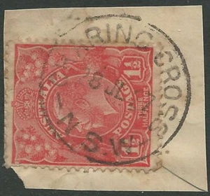 Charing Cross 28.JL.27 N.S.W, Postmark on KGV 1 1/2d Red. - Picture 1 of 1