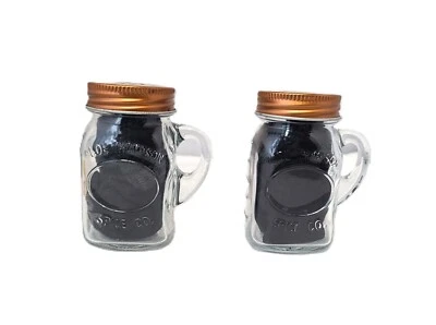 Jarro de pedreiro Olde Thompson Spice Co tampos de cobre sal e pimenta shakers - Imagem 1 de 4
