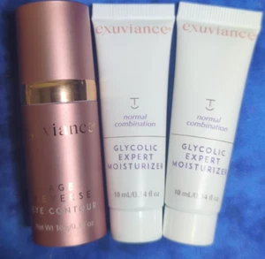 Exuviance 3pc: Glycolic Expert Moisturizer, Age Reverse Eye Contour travel sizes - Picture 1 of 4