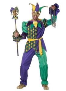Jester - Mardi Gras - Medieval - Renaissance - Costume - Men - 2 Sizes - Picture 1 of 2