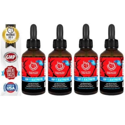 #1 Rated Deer Antler Velvet Spray EXTREME IGF-1 | 400mg At 43X | 4 Bottle Pack - Image 1 of 4