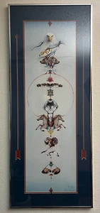 Tótem de Marie Buchfink S/N, 16,25" x 39,5" litografía muy bien enmarcada - Imagen 1 de 11
