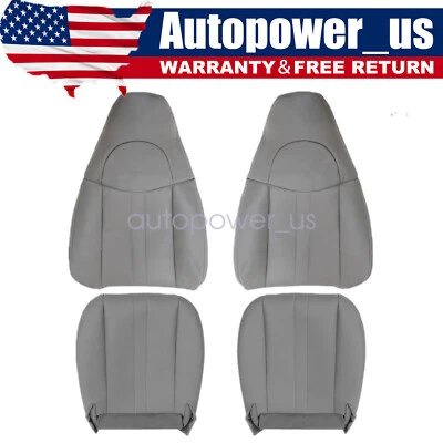 For 03-14 Chevy Express 1500 2500 3500 Van Bottom & Top Leather Seat Cover Gray - Изображение 1 из 4
