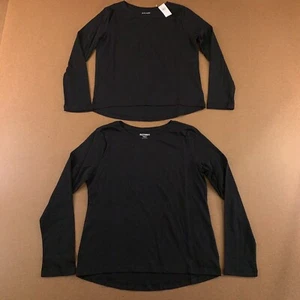 Old Navy Girls Large (10-12) Black Softest Long-Sleeve Scoop-Neck T-Shirt 2 Pack - Picture 1 of 8