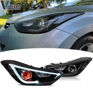 2X Customized LED Headlights Fit Elantra 2011-2016 Sedan w/Devil's Eye Projector - Picture 1 of 14