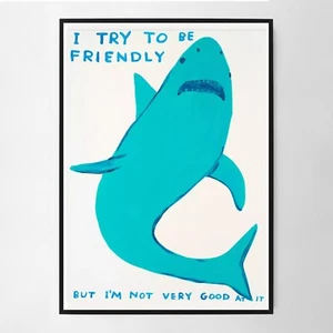 David Shrigley I Try To Be Friendly Poster Print - Picture 1 of 2