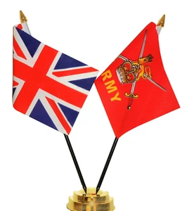 United Kingdom & British Army Double Friendship Table Flag Set - Bild 1 von 3