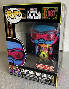 Funko POP! Marvel CAPTAIN AMERICA 987 Black Light Target Exclusive Bobble Head - Picture 1 of 7