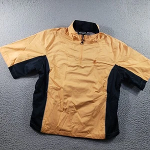 Footjoy Giacca Donna Grande Dryjoy Arancione Nero 1/4 Zip Manica Corta Golf Elasticizzata - Foto 1 di 14