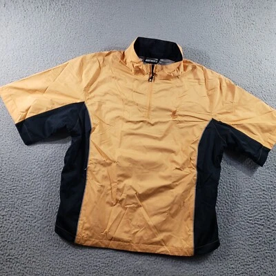 Footjoy Jacket Women Large Dryjoy Orange Black 1/4 Zip Short Sleeve Golf Stretch - Image 1 of 4