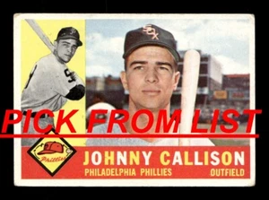 1960 Topps Baseball 3-501 VG Pick From List All PICTURED ss0 - Picture 1 of 455