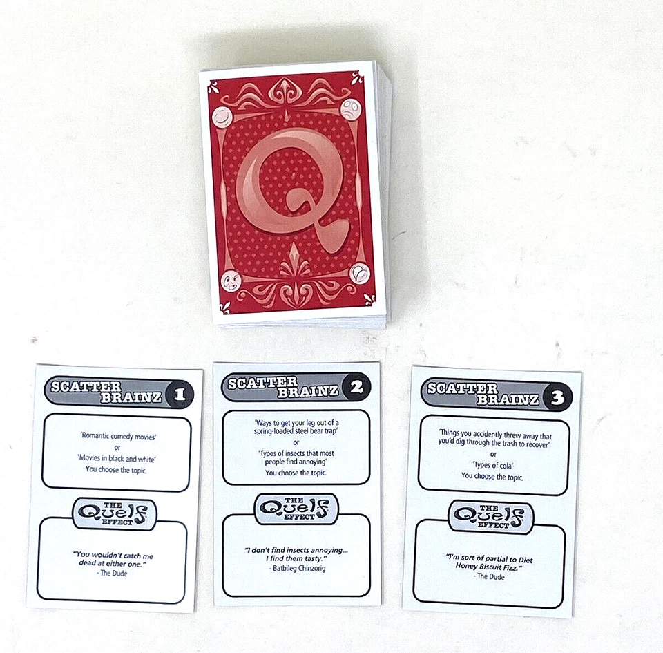 2008 Quelf Board Game Red Scatterbrainz Set, 88 Replacement Cards - VG - Image 1 of 1