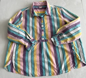 American Sweetheart Womens Plus 2X Long Sleeve Tunic Blouse Multicolor - Picture 1 of 14